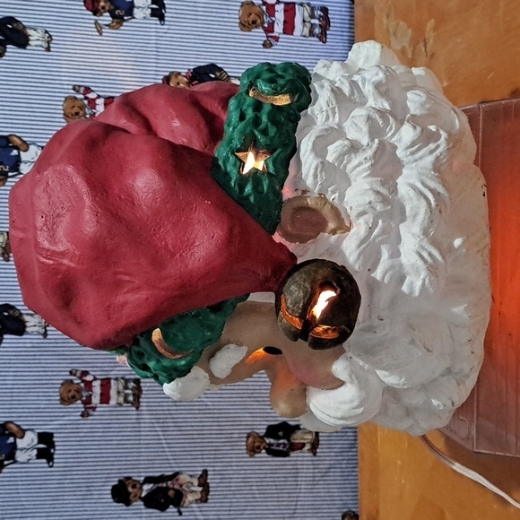 Vintage 1997 Matrix Santa Claus molded light up head moon & stars Christmas - Picture 3 of 6